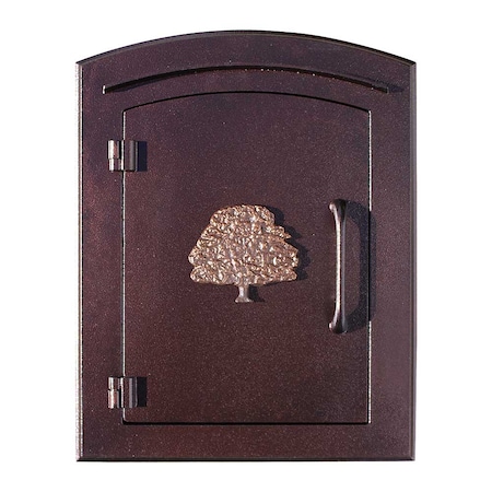 Qualarc Column Mount Mailbox w/"Decorative Oak Tree Logo", Antique Copper MAN-1404-AC